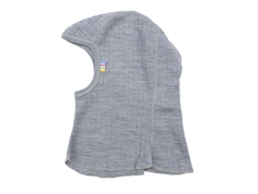 Joha light grey melange balaclava elephant hat merino wool  